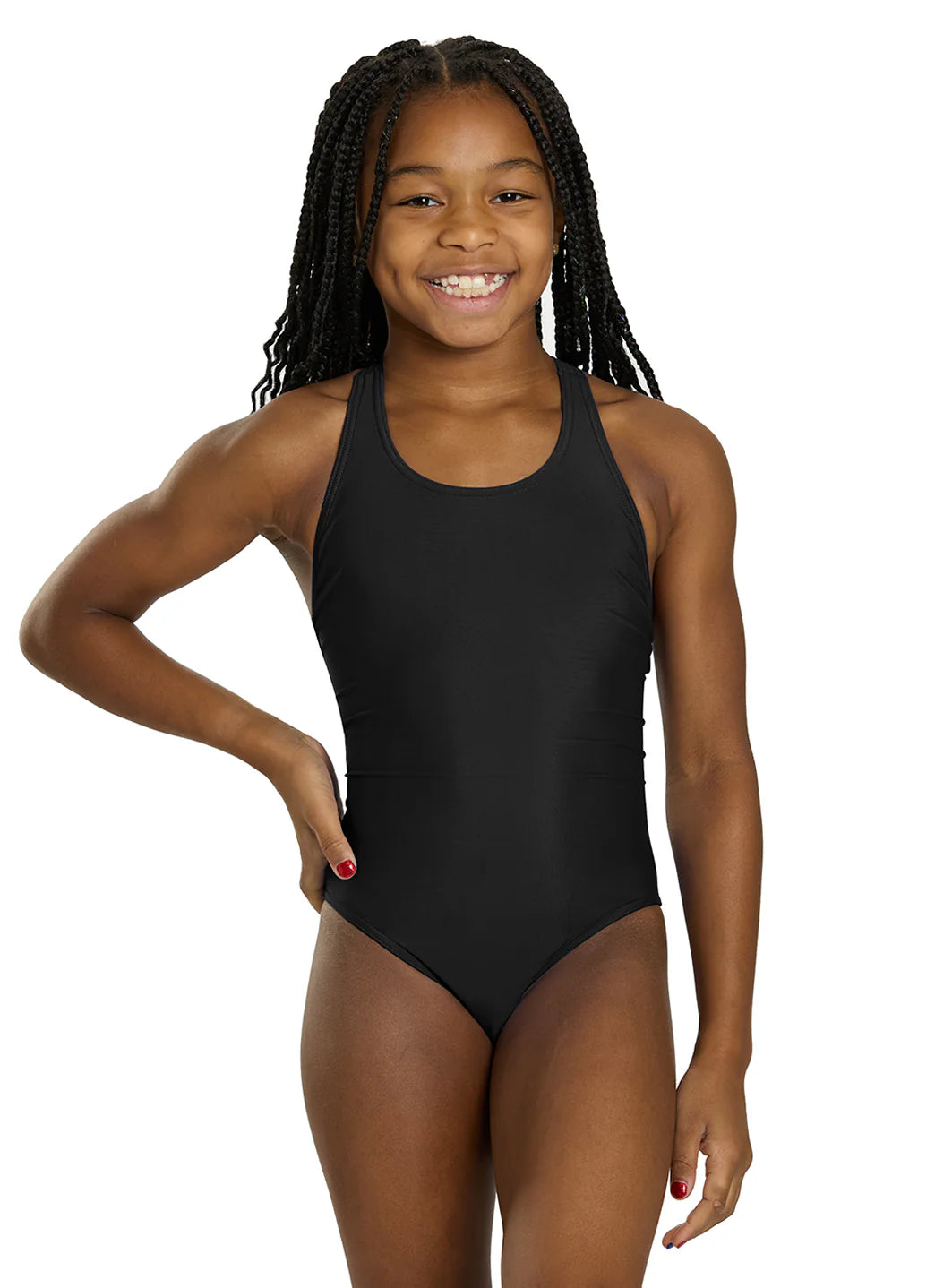 iSwim Essential Solid Wide Strap One Piece Swimsuit (22-44)