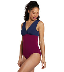 See Her Swim Women's The Backstroke Two Tone Tie Back One Piece Swimsuit
