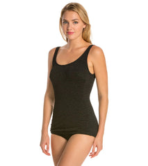 Women's Krinkle By Penbrooke Chlorine Resistant Scoop Neck Sheath One Piece Swimsuit