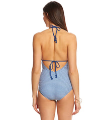 Seafolly Riviera Stripe Deep V One Piece Swimsuit