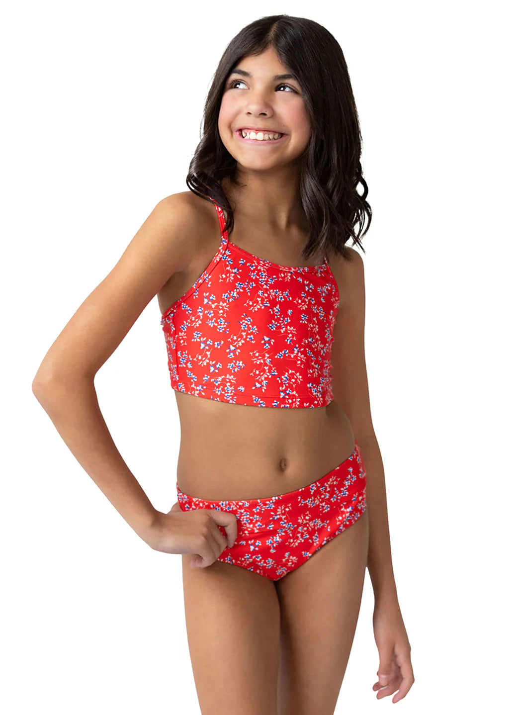 Nani Girls' Minis Cardinal Bay Longline Two Piece Bikini Set (Little Kid, Big Kid)
