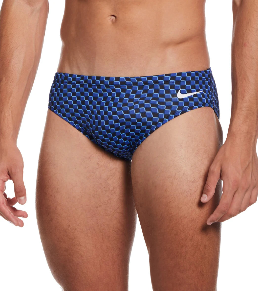 Nike Men's Drippy Check Brief Swimsuit