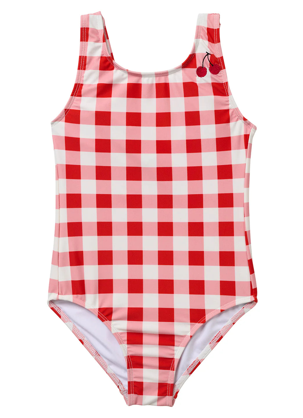 Seaesta Surf Girls' Seaside Gingham Cherry One Piece Swimsuit (Toddler, Little Kid, Big Kid)