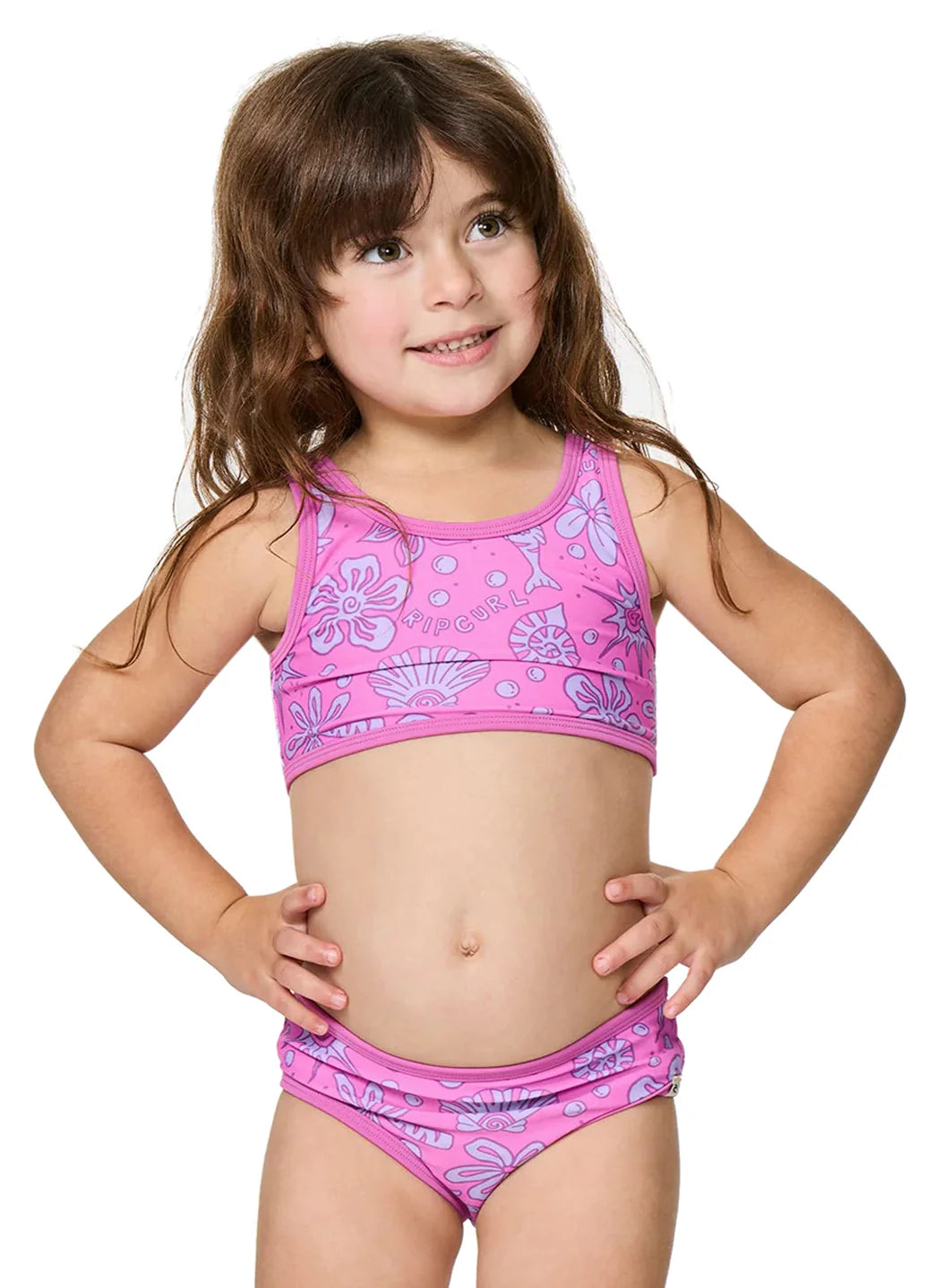 Rip Curl Girls' Sunshine Club Two Piece Bikini Set (Toddler, Little Kid)