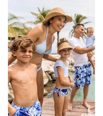 Snapper Rock Women's Powder Blue Sustainable Stripe Bikini Bottom