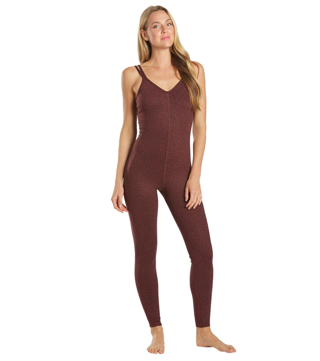 Everyday Yoga Radiant Cheetah Strappy Back Long Leotard 28"