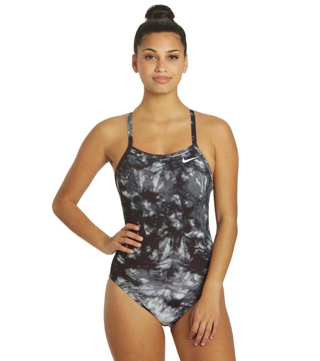 Nike Women's Hydrastrong Tie Dye Crossback One Piece Swimsuit
