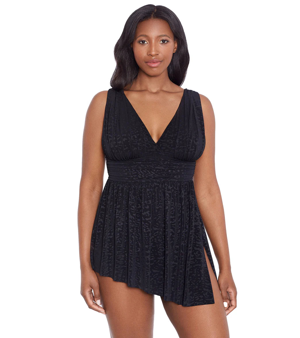 Longitude Women's Boss Lady Goddess Flyaway Long Torso Swim Dress