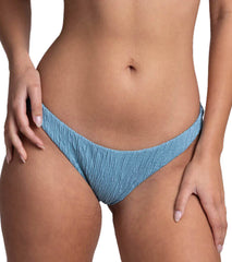 JOLYN Women's Kelia Solid Smocked French Cut Bikini Bottom