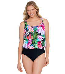 Shape Solver By Penbrooke Women's Lush Life Mastectomy Blouson One Piece Swimsuit