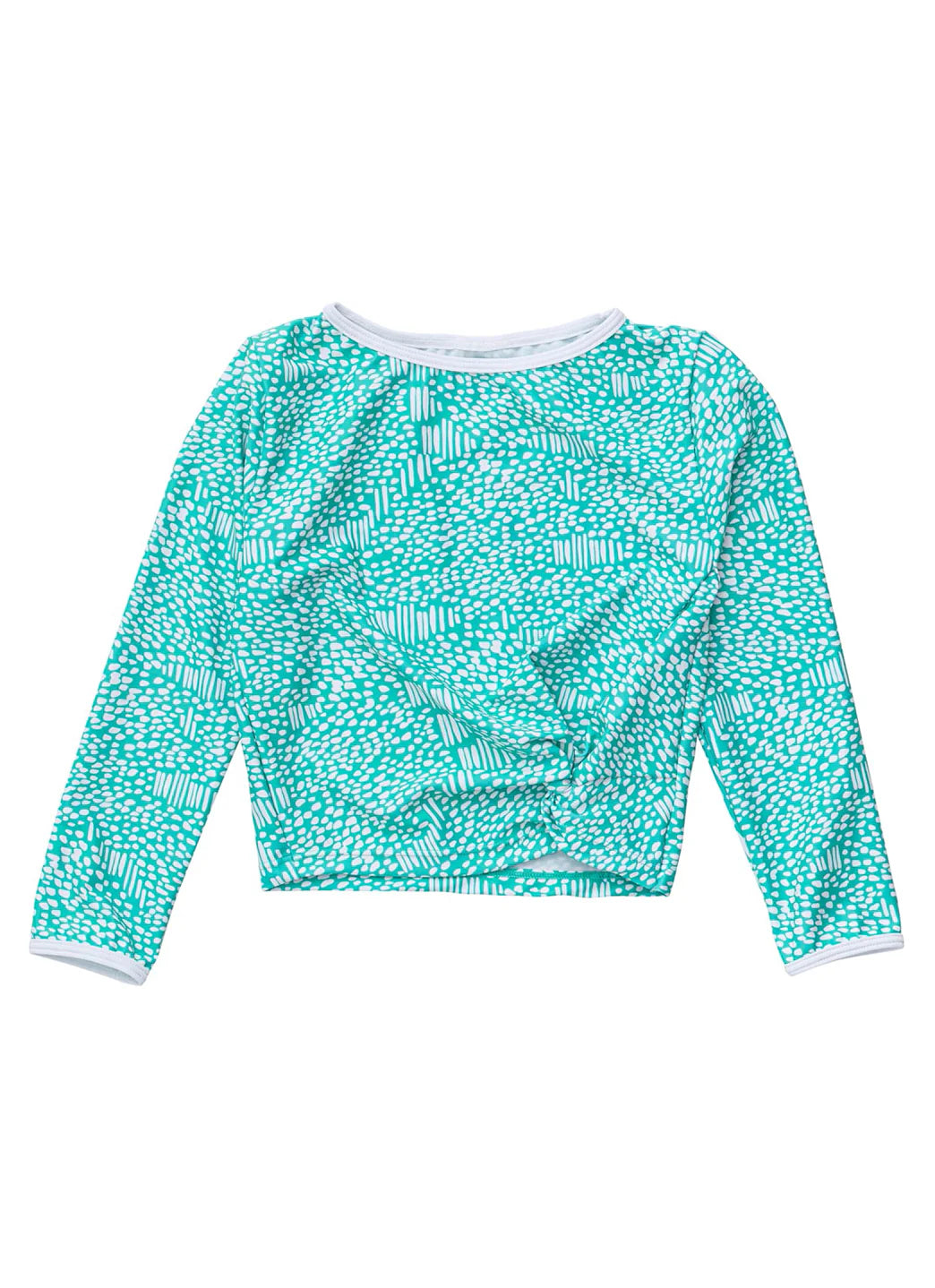 Snapper Rock Girls' Spearmint Spot LS Wrap Crop Bikini Top (Little Kid, Big Kid)