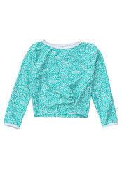 Snapper Rock Girls' Spearmint Spot LS Wrap Crop Bikini Top (Little Kid, Big Kid)