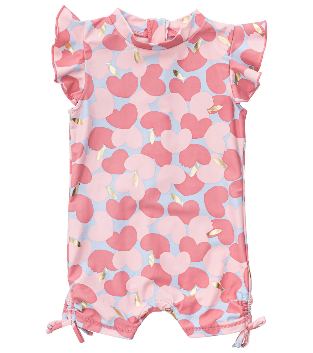 Snapper Rock Girls' Apple Love Flutter Sleeve Sunsuit (Baby)