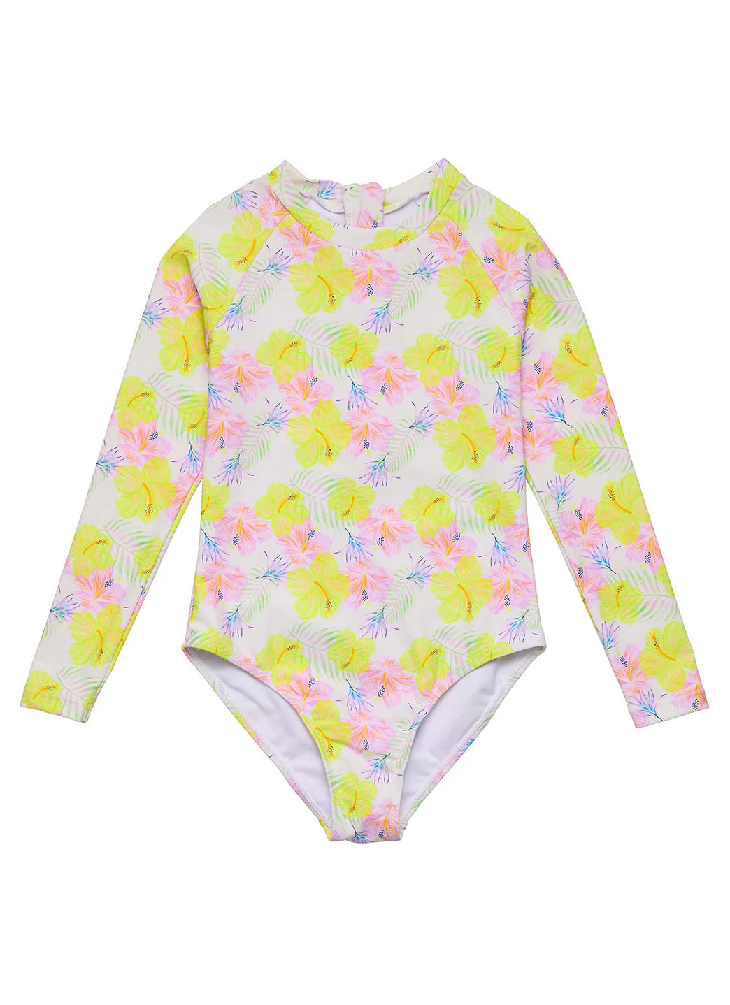 Snapper Rock Girls' Aloha Vacay Sustainable Long Sleeve One Piece Surf Suit (Big Kid)