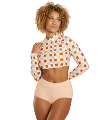 Rip Curl Women's Surf Check Long Sleeve Crop Bikini Top