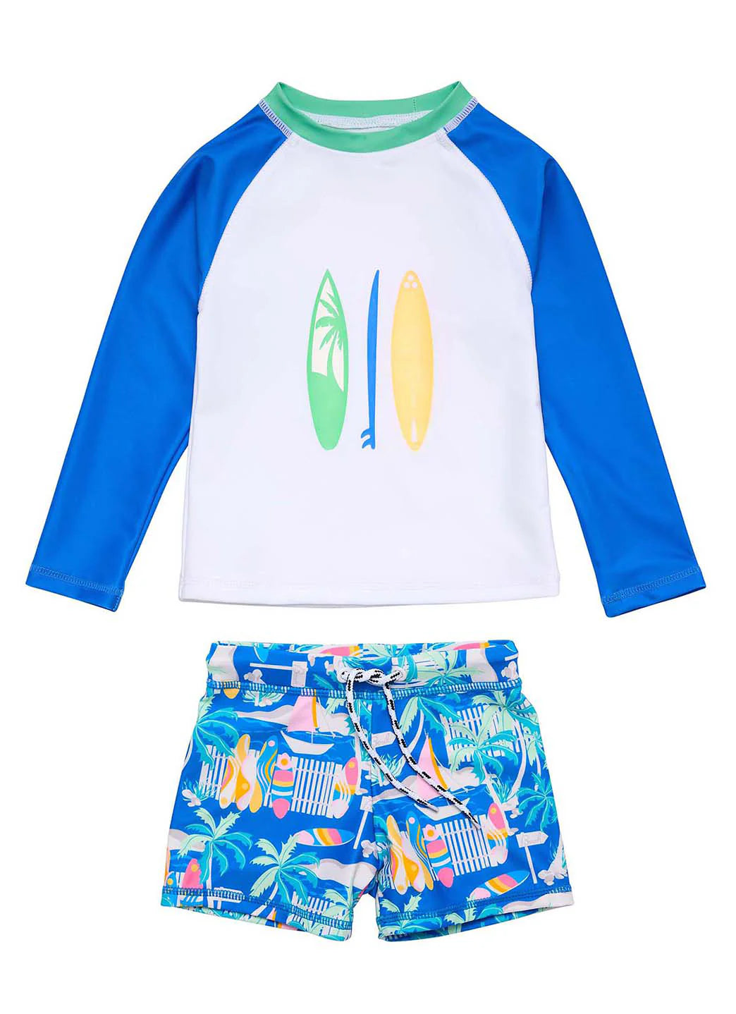 Snapper Rock Boys' Breakwater Beach Long Sleeve Rash Guard Set (Baby)