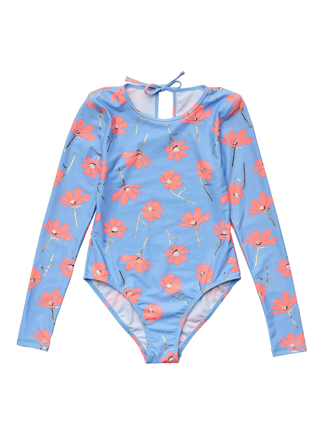 Snapper Rock Girls' Beach Bloom Long Sleeve One Piece Swimsuit (Toddler, Little Kid, Big Kid)