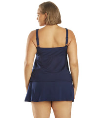 TYR  Women's Plus Size Solid Twisted Bra Controlfit Tankini Top Swimsuit