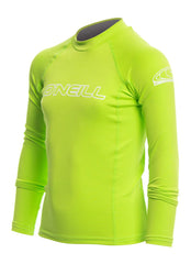O'Neill Youth Basic Skins Performance Fit Long Sleeve Crew Rashguard