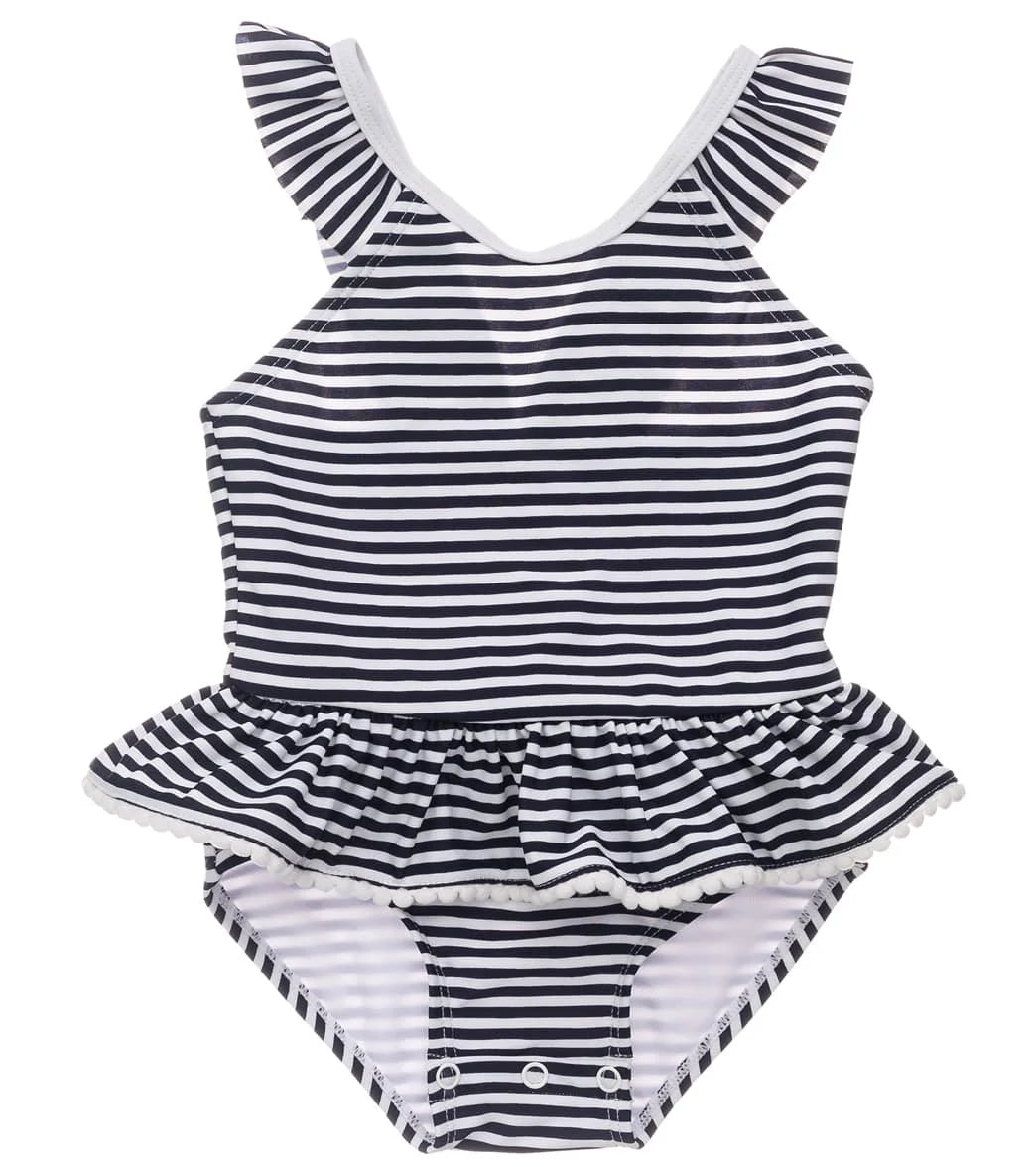 Snapper Rock Girls' Nautical Stripe One Piece Skirt Swimsuit (Baby, Toddler)