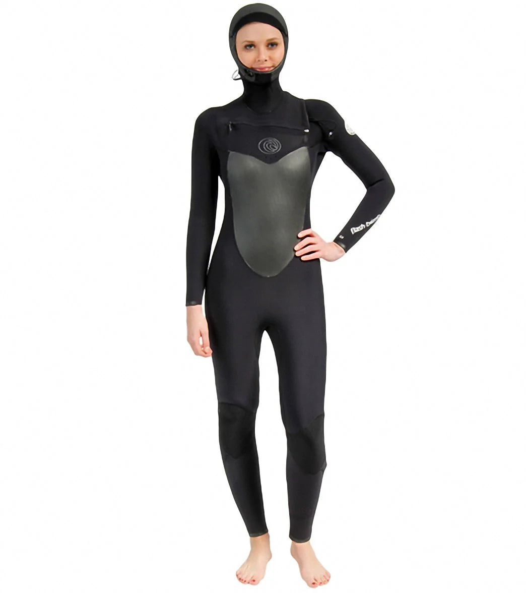 Rip Curl Women's Flash Bomb 5/4mm Chest Zip Hooded Fullsuit