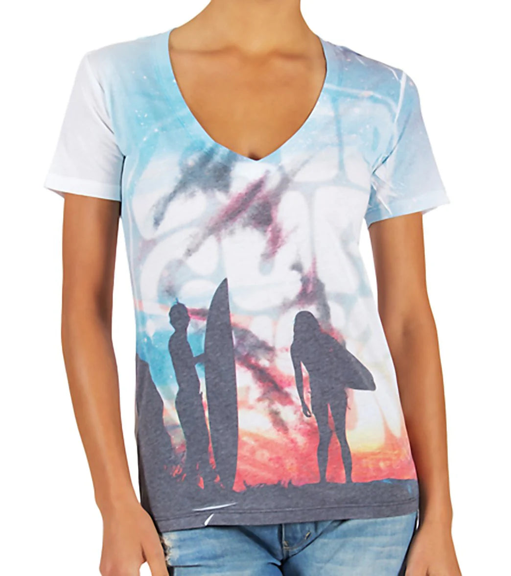 Rip Curl Girls' Aurora Sky V Neck T Shirt