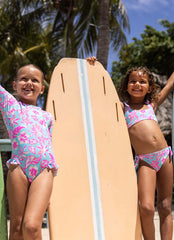 Snapper Rock Girls' Tropical Glow Sustainable Crop Two Piece Bikini Set (Little Kid, Big Kid)