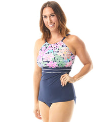 Beach House Women's Between The Lines  Blair High Neck Tankini Top