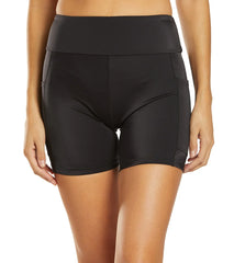 Penbrooke Solid Yoga Waist Swim Short