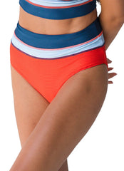 Nani Women's Flat Rib Color Block Bikini Bottom