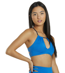 Nike Women's Solid Lace-Up High Neck Bikini Top