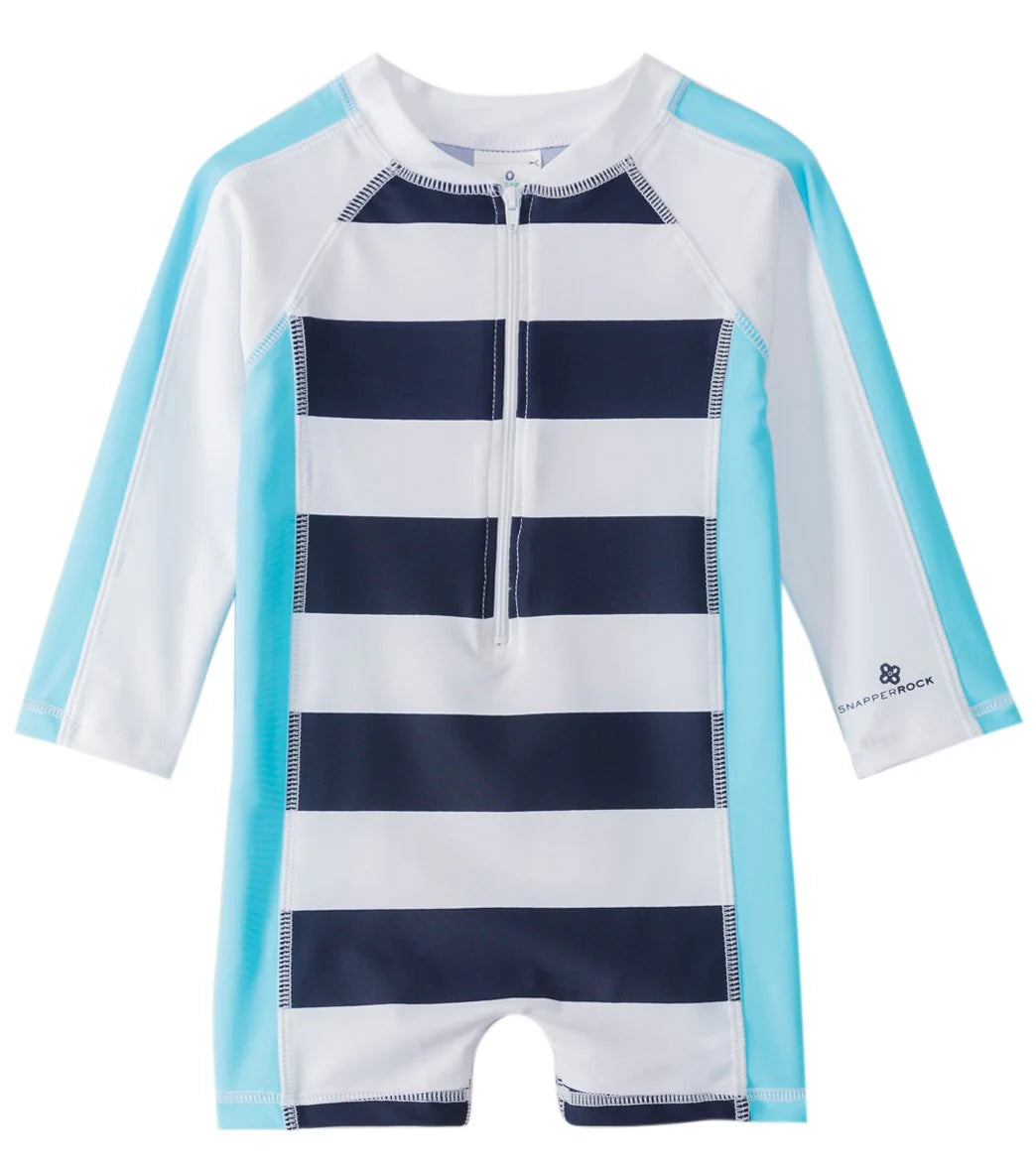 Snapper Rock Boys' Shark  L/S One Piece Sunsuit (0-24mos)