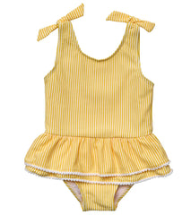 Snapper Rock Girls' Marigold Stripe Skirt One Piece Swimsuit (Baby, Toddler, Little Kid)