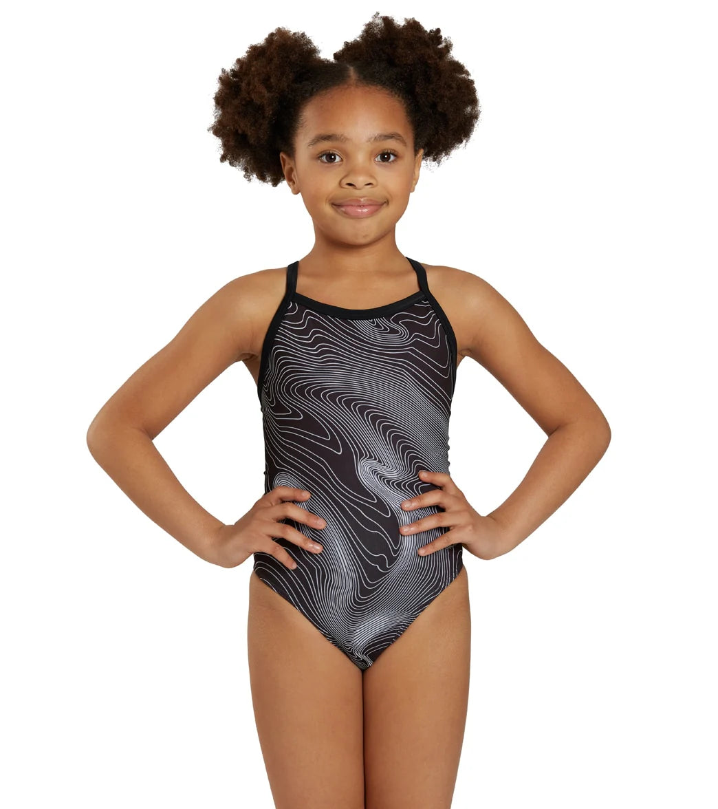Sporti HydroLast Sonar Waves Thin Strap One Piece Swimsuit (22-40)