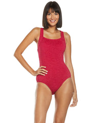 Penbrooke Krinkle Chlorine Resistant Active Back One Piece Swimsuit (D-Cup)