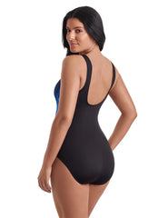 Shape Solver SPORT Shape Solver Sport Women's Electrifying Squareneck Illusion Tank One Piece Swimsuit